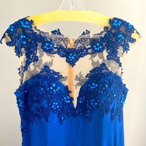 Riva Designs Royal Blue Floor Length Dress